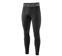 AMZSPORT Mens Sports Compression Tights Quick-Dry Baselayer Leggings Pro Training Pants - Black XL