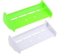 AMZSTAR 2 Pack 1/10 RC Plastic Rear Spoiler Compatible with 1:10 Scale RC Off-Road Short Course Truck Buggy Racing Rear Wing Tail (White/Green)