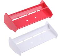 AMZSTAR 2 Pack 1/10 RC Plastic Rear Spoiler Compatible with 1:10 Scale RC Off-Road Short Course Truck Buggy Racing Rear Wing Tail (Red/White)