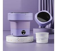 AMZTEMU 8L Portable Washing Machine and Dryer, Mini for Underwear, Sock, Baby Clothes, Travel, Camping, RV, Dorm, Home - UK Power (Purple)