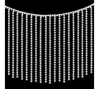 AMZTKDIY Rhinestone Fringe Trim Rhinestone Sewing Beaded Fringe Trim Ribbon Tassel Chain for Clothing Accessories and DIY Craft Decoration (Silver AB)