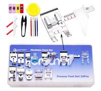 AMZTKDIY Sewing Machine Feet Set Sewing Foot Set Presser Feet Kit Accessories Multifunctional for Brother Singer Babylock Janome Toyota New Home Other Sewing Machines (12 Pcs Presser Foot Set)