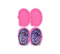 AMZTOART 2PC Phone Grip Mold 1.7inch Epoxy Resin Human Kidney Mould, Silicone Molds for Badge Reel DIY Design