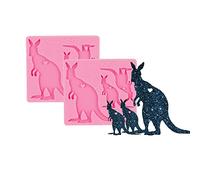 AMZTOART Super Glossy Kangaroo Family Mold DIY Keychain Art Resin Silicone Molds Crafting with Epoxy