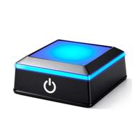 Amztour LED Light Base Multicolor Show Stand for Crystal 6 Colour Square Light Display Pedestals Stand for Glass Crystal Art with Sensitive Touch Switch(Black)