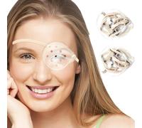 AMZVIO 2 Pcs Eye Shields After Cataract Surgery, Plastic Clear Eye Patch with Extended Elastic Strap, Longer and Wider for Adults (Beige)