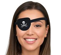 AMZVIO Eye Patches for Adults and Kids, 3D Medical Eye Patches for Adults Left and Right Eye,Adjustable Eye Patch for Lazy Eye After Cataract Surgery (Black with Pirate)