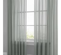 AMZYU Voile Curtains 2 Panels 95 x 270 cm Semi Transparent Sheer Window Curtains Wrinkle Resistant Solid Colour, Privacy Protected for Bedroom Patio Door, Grey