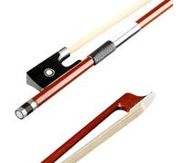 AMZZ Professional 1/2 Half Size Violin Bow - Brazilwood, Ebony Frog, White Horsehair for Beginners and Students
