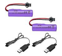 AMZZN 2PCS 3.7V 1000mAh SM-2P Plug Lipo Battery with USB Charging Cable RC Toy Car Battery for TB202 TB201 TM201 TM202 TC141 DE35 DE38 DE40 DE50 RC Cars, Trucks, Stunt Vehicles