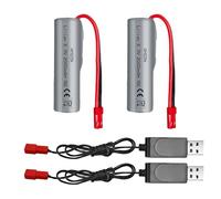 AMZZN 2PCS 3.7V 2000mAh 15C JST-2P Plug Lipo Battery With USB Charging Cable For HJ819 DE819 RC Boat Huina 1337 1338 1516 1517 1552 1554 1558 RC Engineering Vehicle, RC Toy Car Backup Battery