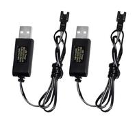 AMZZN 2PCS 6.0V USB Charging Cable with SM-2P Plug Connector Suitable for RC Excavators,Trucks,Tanks,Engineering Vehicles,TB141 TB142 DE37 Remote Control Cars,6.0V NiCd or NiMH or Lipo Batteries