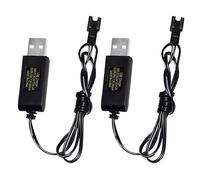 AMZZN 2PCS 7.2V USB Charging Cable with SM-2P Plug Connector for RC Excavators,Trucks,Tanks,Engineering Vehicles,RC Cars,Stunt Vehicles, 7.2V NiCd or NiMH or Lipo Battery USB Chargers