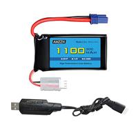 AMZZN 7.4V 1100mAh 2S Lipo Battery with EC2 Plug and USB for UTB18 RC Car, 4WD Unlimited Off-Road High-Performance Climbing Vehicle Battery Accessories