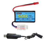 AMZZN 7.4V 500mAh 30C JST-2P Plug Lipo Battery With USB Charging Cable For Remote-Controlled Helicopters,Quadcopters,Micro FPV Racing Cars,Drones,RC Cars,Trucks,High-speed cars