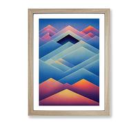 An Abstract Mountain Landscape Framed Wall Art Print A2 Oak