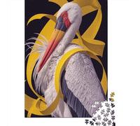 An Adjutant Stork Jigsaw Puzzles for Adults 1000 Piece Protected Animal Jigsaw Puzzle for Adults Wood Puzzle Challenging Therapeutic Fun Family Decoration Multi Colour 1000pcs (75x50cm)