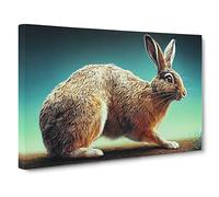 An Adorable Rabbit Canvas Wall Art Print Ready to Hang, Framed Picture for Living Room Bedroom Home Office Décor, 30x20 Inch (76x50 cm)