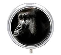 an Adult Gorilla Pill Box Waterproof Portable Medicine Pill Case Moisture Proof Metal Travel Pill Box with 3 Compartment Medicine Case