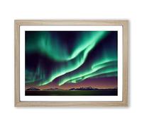 An Amazing Aurora Borealis Framed Print | A2 Oak Framed Wall Art | Ready to Hang | Modern Landscape Picture | Living Room Bedroom Lounge Office