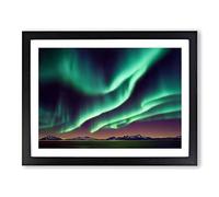 An Amazing Aurora Borealis Framed Print | A3 Black Framed Wall Art | Ready to Hang | Modern Landscape Picture | Living Room Bedroom Lounge Office