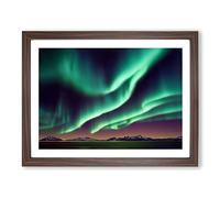 An Amazing Aurora Borealis Framed Print | A4 Walnut Framed Wall Art | Ready to Hang | Modern Landscape Picture | Living Room Bedroom Lounge Office