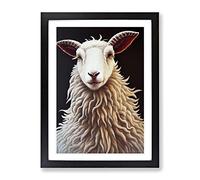 An Amazing Sheep Framed Print for Living Room Bedroom Home Office Décor, Wall Art Picture Ready to Hang, Black A4 Frame (34 x 25 cm)