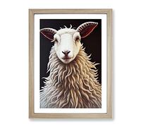 An Amazing Sheep Framed Wall Art Print A2 Oak