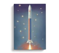 An Amazing Spaceship Rocket Canvas Print | Gallery Wrapped 30mm Frame Wall Art | 30x20 inches | Ready to Hang | Modern Picture | Living Room Bedroom Lounge Office