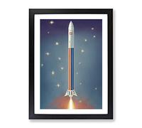 An Amazing Spaceship Rocket Framed Print | A4 Black Framed Wall Art | Ready to Hang | Modern Nature Picture | Living Room Bedroom Lounge Office