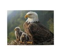 An American Eagle And Two Cubs Wooden Puzzle 500 Piece Jigsaw Puzzle for Adults Challenging Puzzle for Game Size 15"x20.4"