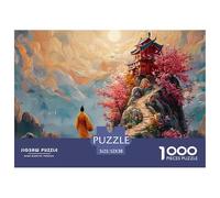 An Ancient Building on The Cliff 1000 Pcs Eco-friendly Paper Jigsaw Puzzles Chinese Cloud Temple Stress Releasing Creative Game Jigsaws As Home Decoration52x38cm/1000pcs