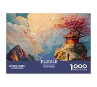 An Ancient Building on The Cliff 1000 Piece Sturdy Cardboard Jigsaw Puzzles Chinese Cloud Temple Unique Challenging Creative Game Jigsaws For Adults And Kids 70x50cm/1000pcs