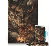 An Ancient Dragon's Fiery Rampage Adult Jigsaw1000 Pieces Mental Recall Game High Accuracy Cutting Craft Quiet Time Mind Exercise at Home (38x26cm)