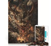 An Ancient Dragon's Fiery Rampage Adults 1000 Piece Jigsaw Puzzle Recall Fun Play Premium Laser Cut Quality Quiet Time Mind Exercise at Home (50x75cm)