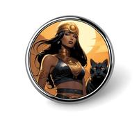 An Ancient Princess Badges Decorative, Durable Aluminum Alloy Round Badge, Lightweight Button Brooch for Shirts, Jackets, Hats, Uniforms 1"