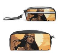 An Ancient Princess Pencil Case Large Capacity Leather Pencil Pouch with Zipper, Portable Small Makeup Bag, Office Supplies Organizer for Women Men