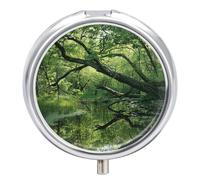 an Ancient Swamp Round Pill Box 3 Compartment Small Pill Box Round Portable Pill Case to Hold Vitamins Medication Fish Oil and Supplements Travel Purse Pocket Gift