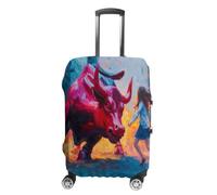 an Angry Bull in The Street Luggage Case Cover Protective Suitcase Covers Anti Scratch Baggage Washable Fits 19-32 Inch XL
