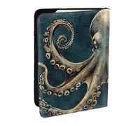 an Angry Giant Octopus Printed Passport Holder,Travel Pu Leather Passport Cover Case Organiser for Men Women,6.5 Inch