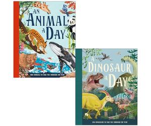 An Animal a Day & A Dinosaur A Day By Miranda Smith 2 Books Collection Set