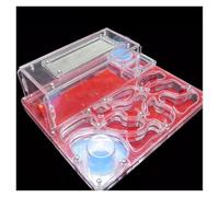 An ant formicarium,Behavior DIY Acrylic Ant Nest Large Flat Farm With Feeding Area Big House For Pet Hill Workshop Castle For Study Educational Ant House(Rosso)