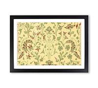An Antique Floral Illustration by Owen Jones Framed Print | A2 Black Framed Wall Art | Ready to Hang | Modern Floral Picture | Living Room Bedroom Lounge Office