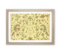 An Antique Floral Illustration by Owen Jones Framed Print | A2 Oak Framed Wall Art | Ready to Hang | Modern Floral Picture | Living Room Bedroom Lounge Office