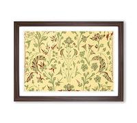 An Antique Floral Illustration by Owen Jones Framed Print | A2 Walnut Framed Wall Art | Ready to Hang | Modern Floral Picture | Living Room Bedroom Lounge Office