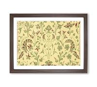 An Antique Floral Illustration By Owen Jones Vintage Framed Print | A3 Walnut Framed Wall Art | Ready to Hang | Classic Floral Picture | Living Room Bedroom Lounge Office