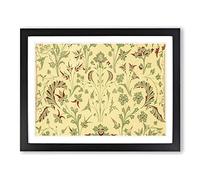 An Antique Floral Illustration By Owen Jones Vintage Framed Print | A4 Black Framed Wall Art | Ready to Hang | Classic Floral Picture | Living Room Bedroom Lounge Office