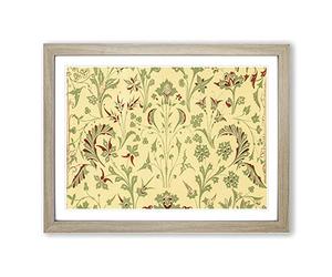An Antique Floral Illustration By Owen Jones Vintage Framed Print | A4 Oak Framed Wall Art | Ready to Hang | Classic Floral Picture | Living Room Bedroom Lounge Office