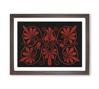 An Antique Illustration In Red & Black By Owen Jones Vintage Framed Print | A4 Walnut Framed Wall Art | Ready to Hang | Classic Nature Picture | Living Room Bedroom Lounge Office