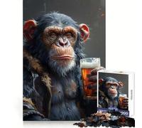 An Ape Drinking A Beer 1000 Piece Jigsaw Puzzle for Adults Logical Think Soft Distraction Seamless Lock Festive Present (38x26cm)